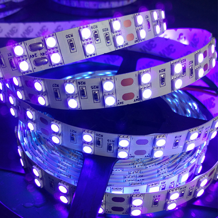 DC12V Double Row UV LED Light Strips 395-405nm For Black Lighting DC12V Double Row UV LED Light Strips 395-405nm For Black Lighting